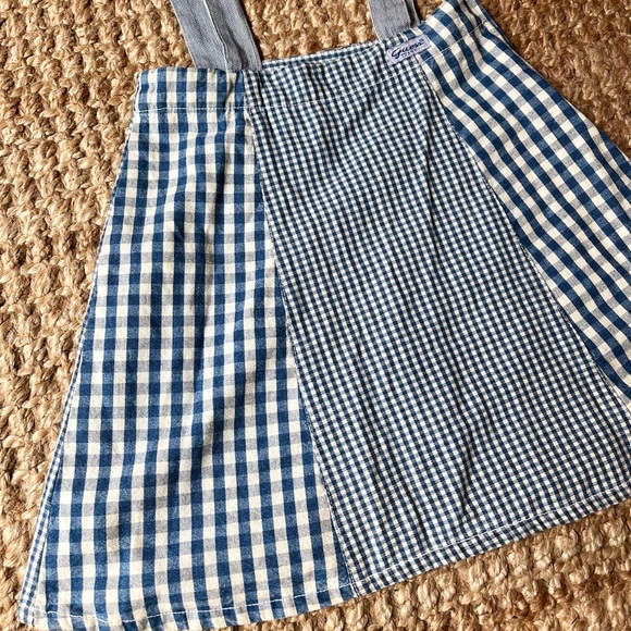 🔹 vintage guess gingham pinafore skirt - Picture 4 of 10
